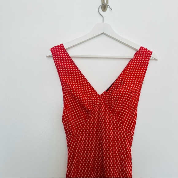 Realisation Par Stephanie Paradiso Dress Red Polka Dot Bias Cut Midi Size M - Picture 3 of 7